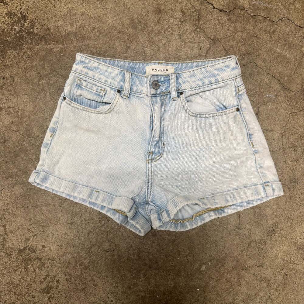 Pacsun Los Angeles Light Wash Cuffed Mom Denim Shorts Size 24
